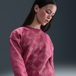 Nike Club Fleece oversized sweatshirt met ronde hals voor meisjes - Paars