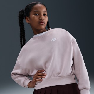 Nike Club Fleece sweatshirt met ronde hals en recht design voor meisjes - Paars
