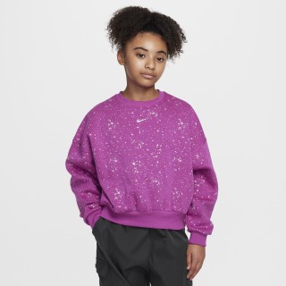 Nike Club Fleece sweatshirt met ronde hals voor meisjes - Paars