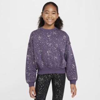 Nike Club Fleece sweatshirt met ronde hals voor meisjes - Paars