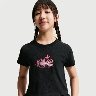 Nike cropped T-shirt voor meisjes - Zwart