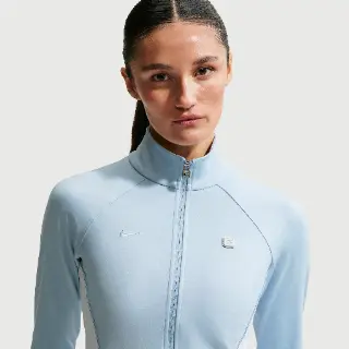 Nike damestop met rits over de hele lengte en lange mouwen - Blauw