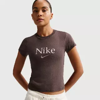 Nike Kort T-shirt voor dames - Bruin