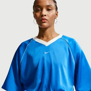 Nike oversized satijnen damestop - Blauw