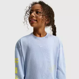 Nike oversized T-shirt met lange mouwen voor meisjes - Grijs