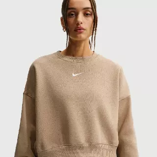 Nike Phoenix Fleece extra oversized sweatshirt met ronde hals voor dames - Bruin
