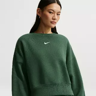 Nike Phoenix Fleece extra oversized sweatshirt met ronde hals voor dames - Groen