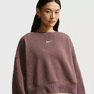 Nike Phoenix Fleece extra oversized sweatshirt met ronde hals voor dames - Paars