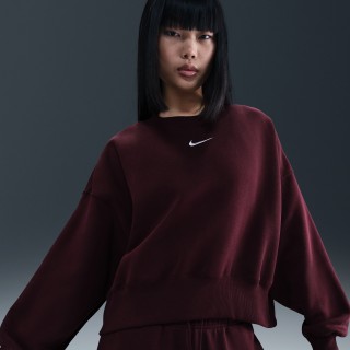 Nike Phoenix Fleece extra oversized sweatshirt met ronde hals voor dames - Rood