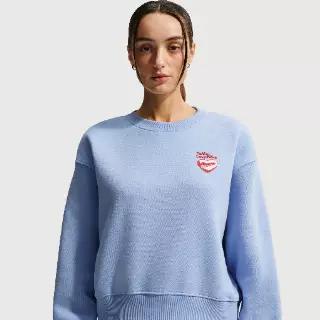 Nike Phoenix Fleece oversized sweatshirt met ronde hals voor dames - Blauw