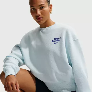 Nike Phoenix Fleece oversized sweatshirt met ronde hals voor dames - Blauw