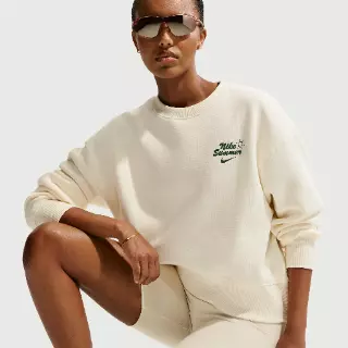 Nike Phoenix Fleece oversized sweatshirt met ronde hals voor dames - Bruin