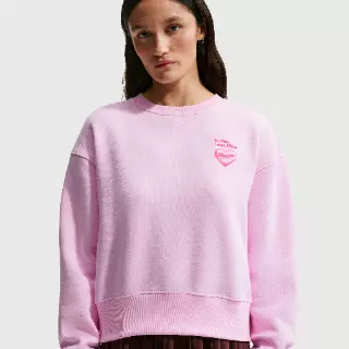Nike Phoenix Fleece oversized sweatshirt met ronde hals voor dames - Roze