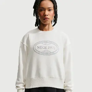 Nike Phoenix Fleece oversized sweatshirt met ronde hals voor dames - Wit