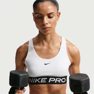 Nike Pro 365 non-padded sport-bh met lichte ondersteuning voor dames - Wit