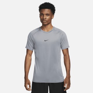 Nike Pro aansluitende herentop met Dri-FIT en korte mouwen - Grijs