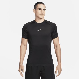 Nike Pro aansluitende herentop met Dri-FIT en korte mouwen - Zwart