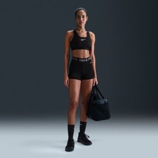 Nike Pro bikershorts met halfhoge taille en mesh vlakken voor dames (8 cm) - Zwart