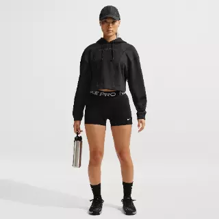 Nike Pro bikeshorts met halfhoge taille voor dames (8 cm) - Zwart