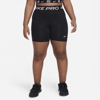 Nike Pro Dri-FIT meisjesshorts (13 cm, ruimere maten) - Zwart