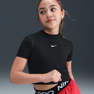 Nike Pro Dri-FIT meisjestop met korte mouwen - Zwart