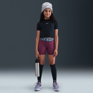 Nike Pro Dri-FIT shorts met glanzende accenten voor meisjes (8 cm) - Rood