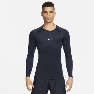 Nike Pro Dri-FIT strakke fitnesstop met lange mouwen voor heren - Blauw