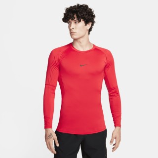 Nike Pro Dri-FIT strakke fitnesstop met lange mouwen voor heren - Rood