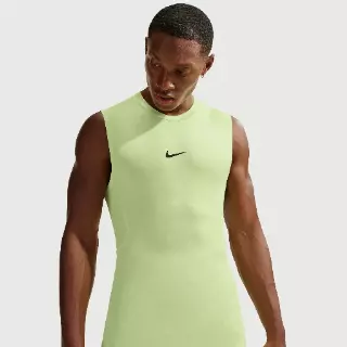 Nike Pro Dri-FIT strakke, mouwloze fitnesstop voor heren - Groen