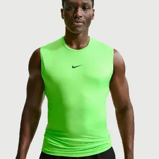 Nike Pro Dri-FIT strakke, mouwloze fitnesstop voor heren - Groen