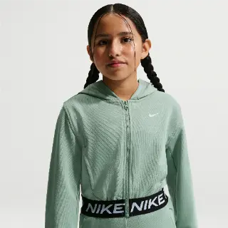 Nike Pro Fleece Dri-FIT hoodie met rits over de hele lengte voor meisjes - Groen