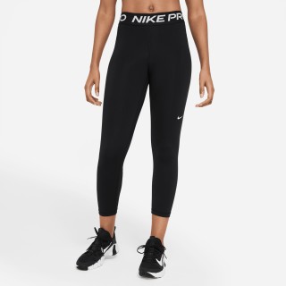 Nike Pro korte legging met vlakken van mesh en halfhoge taille voor dames - Zwart