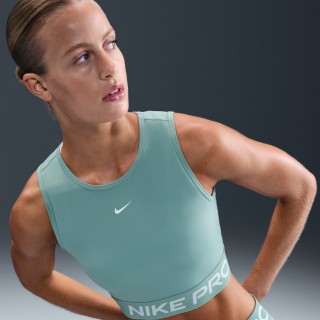 Nike Pro korte tanktop met Dri-FIT voor dames - Groen