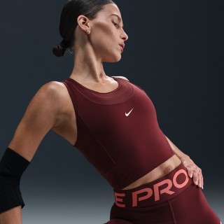 Nike Pro korte tanktop met Dri-FIT voor dames - Rood