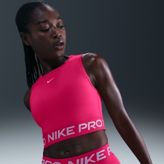 Nike Pro korte tanktop met Dri-FIT voor dames - Roze