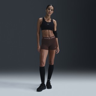 Nike Pro Leak Protection: Period bikeshorts met halfhoge taille voor dames (8 cm) - Bruin