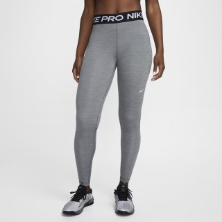 Nike Pro Legging met halfhoge taille en mesh vlakken voor dames - Grijs