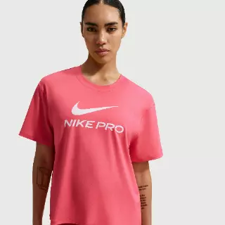 Nike Pro ruimvallend T-shirt voor dames - Roze