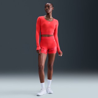 Nike Pro Sculpt Dri-FIT bikeshorts met hoge taille voor dames (13 cm) - Rood