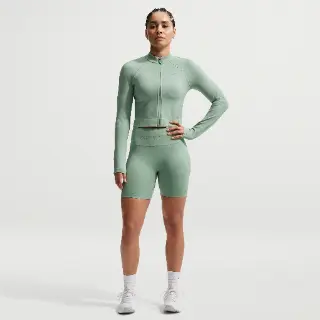 Nike Pro Seamless Dri-FIT bikeshorts met hoge taille voor dames (13 cm) - Groen