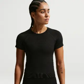 Nike Pro Seamless Dri-FIT T-shirt voor dames - Zwart
