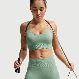 Nike Pro Seamless Padded sport-bh met lichte ondersteuning - Groen