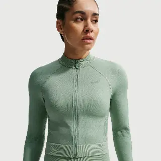 Nike Pro Seamless trainingstop met rits voor dames - Groen