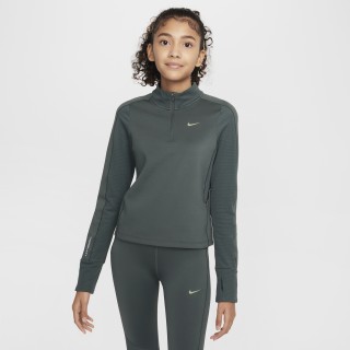 Nike Pro Therma-FIT top met korte rits voor meisjes - Groen