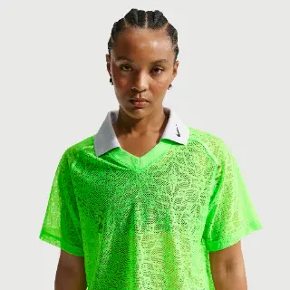 Nike ruimvallende poloshirt van jersey met kant voor dames - Groen
