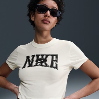 Nike Sportswear Aansluitend kort T-shirt voor dames - Wit