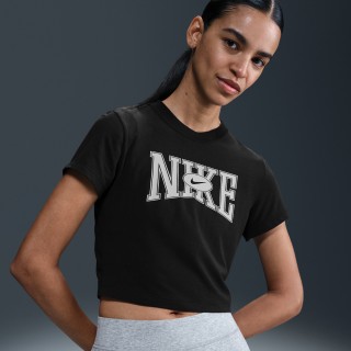 Nike Sportswear Aansluitend kort T-shirt voor dames - Zwart