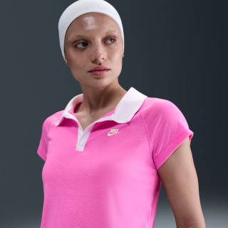 Nike Sportswear aansluitende retro polotop voor dames - Roze