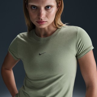 Nike Sportswear Chill Knit aansluitend kort T-shirt voor dames - Groen