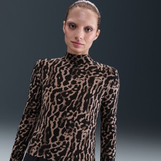 Nike Sportswear Chill Knit aansluitend T-shirt met lange mouwen voor dames - Zwart